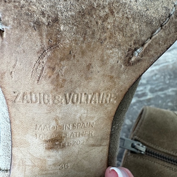 Zadig & Voltaire Taupe Suede Ankle Boots - Picture 3 of 6